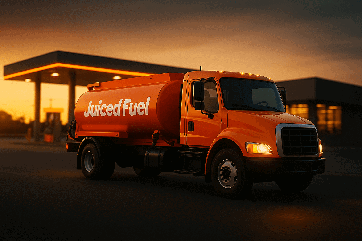 A Juiced Fuel delivery truck symbolizing modern on-demand fuel delivery, highlighting innovation, convenience, and franchising opportunities.